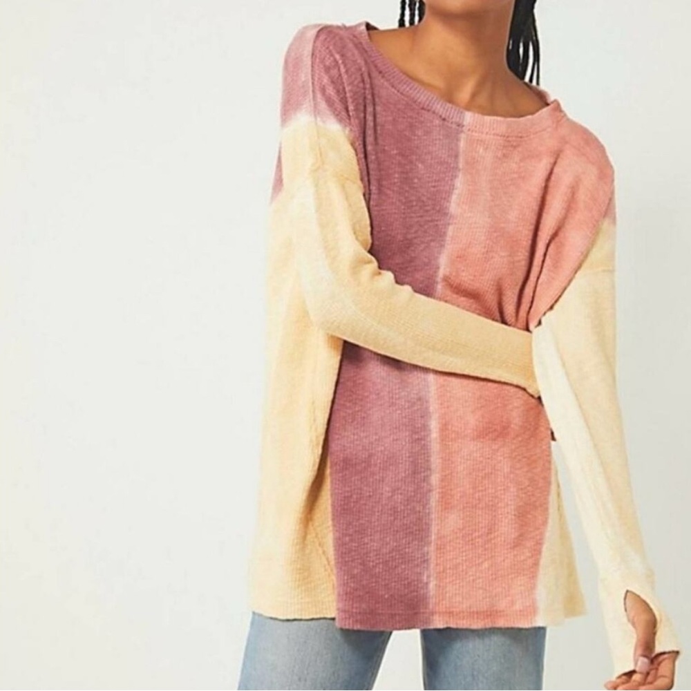 We The Free | Free People Logan Long-Sleeve Thermal T-Shirt in Star Anise Combo - Picture 2 of 16